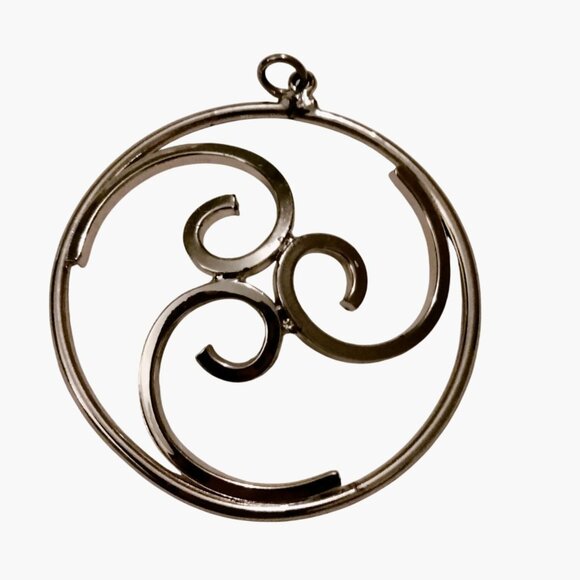 Celtic Spiral Pendant Trinity Charm Open Circle Swirl  Jewelry Making Supply - Picture 2 of 4